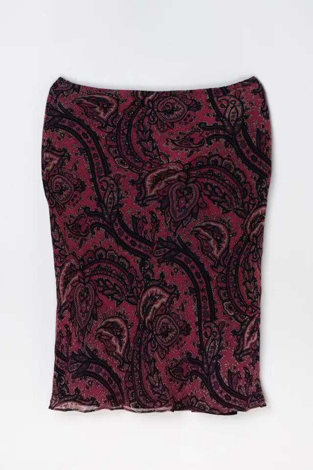 Vintage Y2k Paisley Printed Midi Skirt Product Image