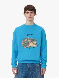 HEDGEHOG PRINT CREWNECK SWEATSHIRT in blue | JW Anderson US  Product Image