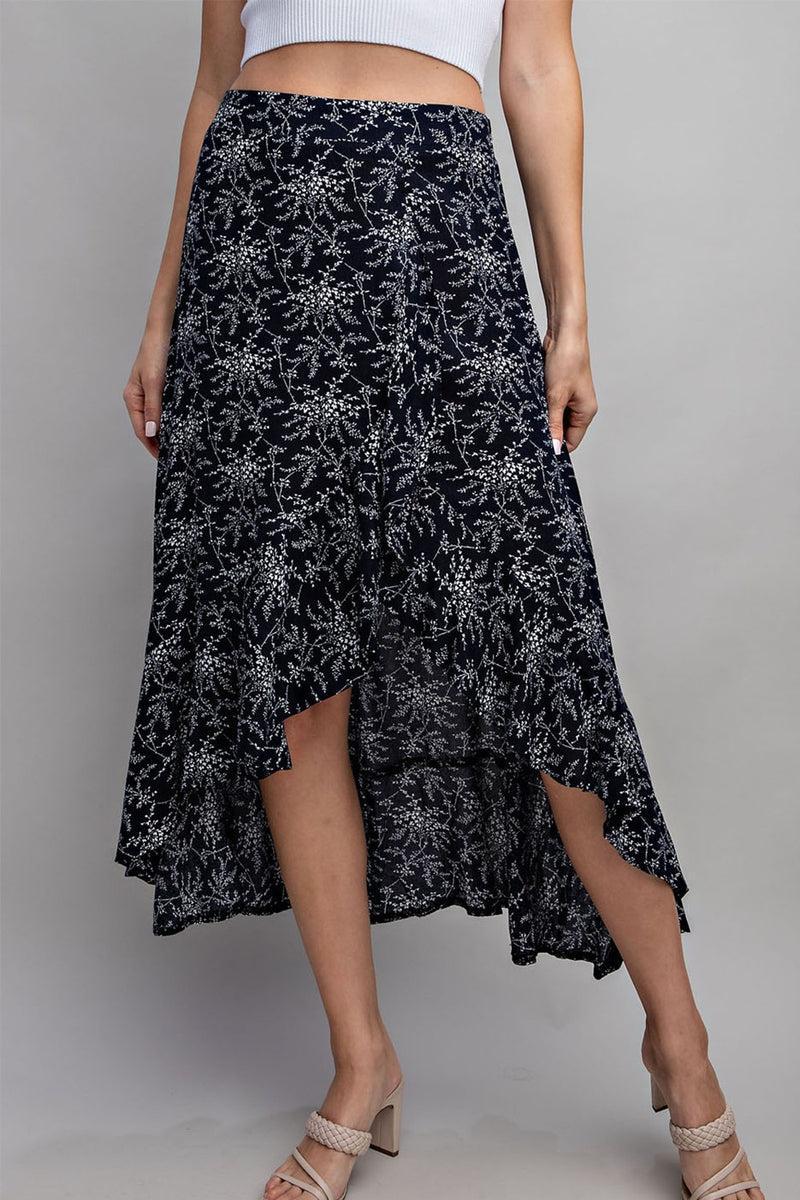 Ruffle Side Slit Midi Skirt Product Image