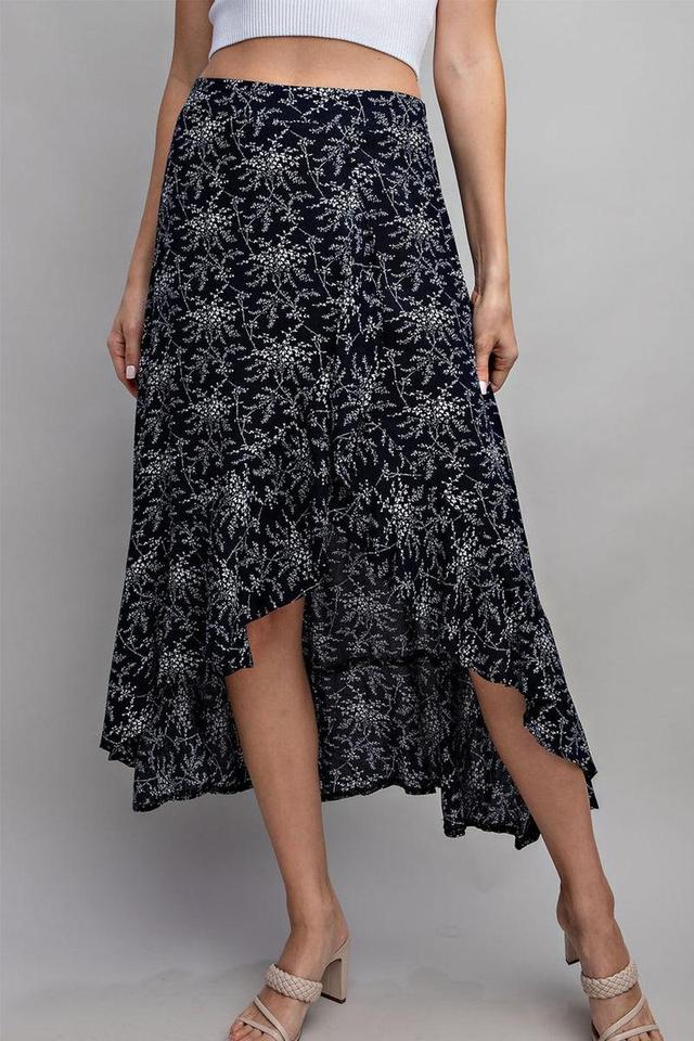 Ruffle Side Slit Midi Skirt Product Image