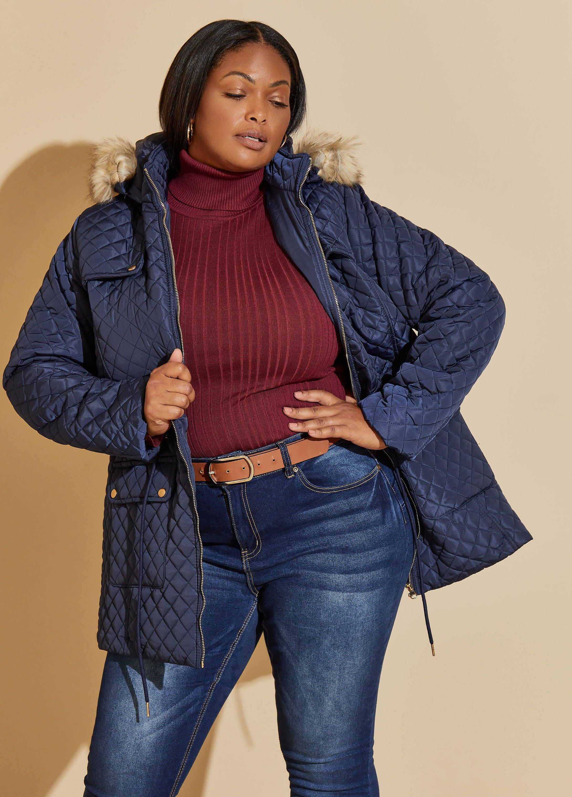 Faux Fur Trimmed Quilted Coat Product Image