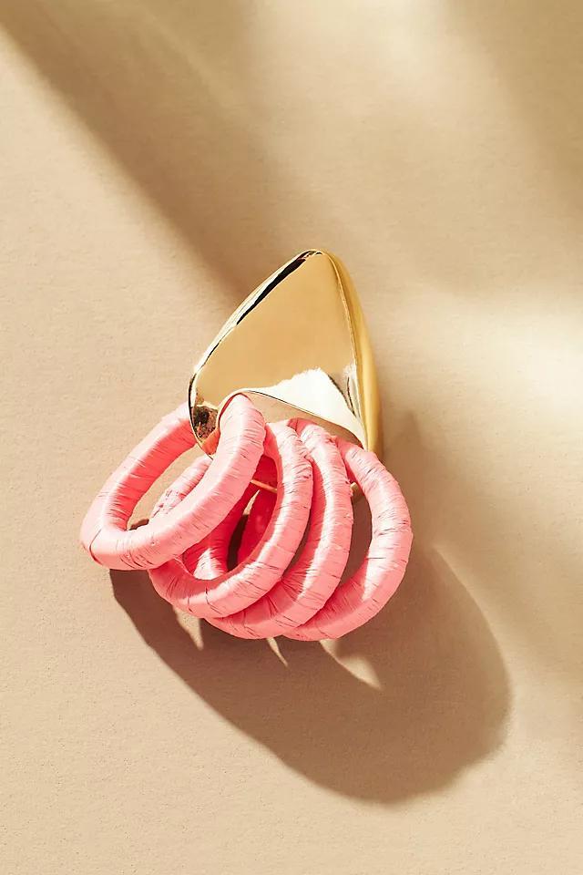 Multi Raffia Hoop Drop Earrings Product Image