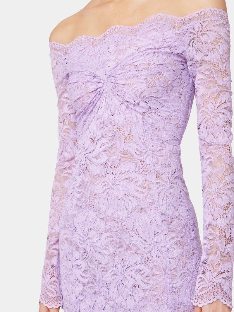 LAVENDER LONG DRESS IN LACE Product Image