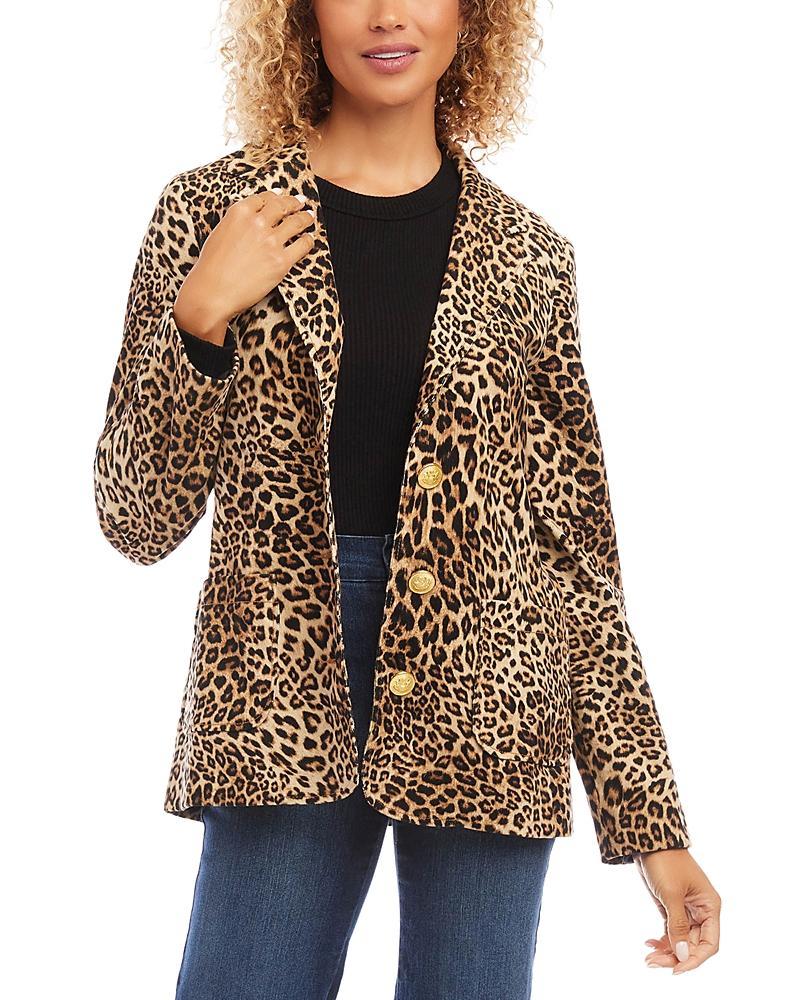 Karen Kane Leopard Corduroy Jacket (Leopard) Women's Jacket Product Image