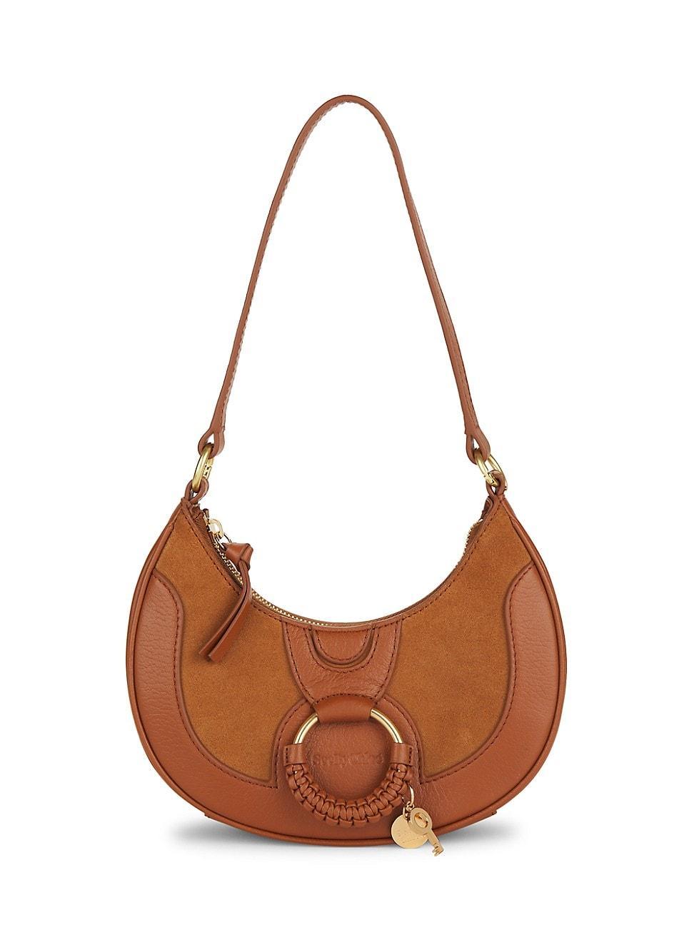 Womens Hana Suede & Leather Shoulder Bag Product Image