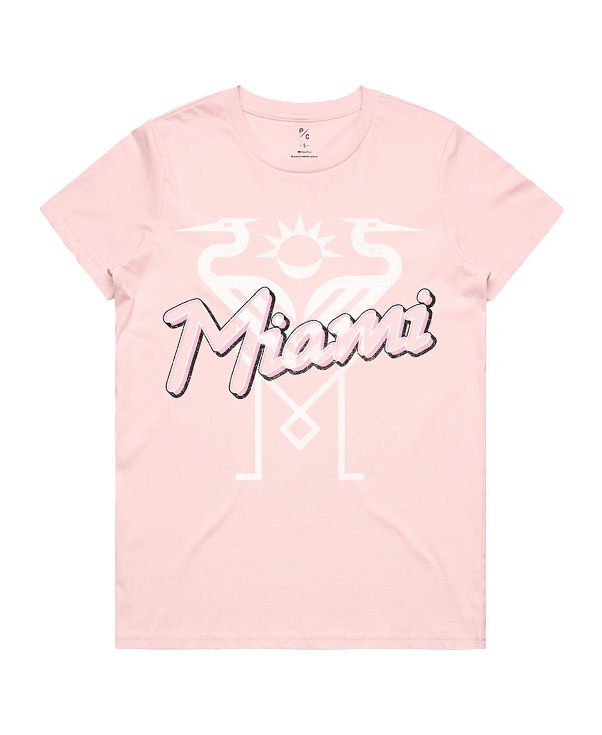 Peace Collective Womens Light Pink Inter Miami Cf vintage-like T-Shirt Product Image