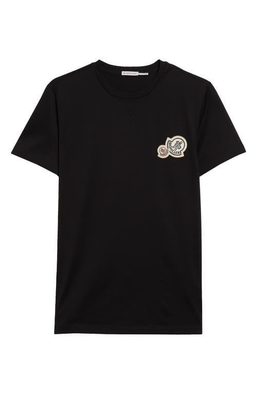 MONCLER Logo Cotton T-shirt In Black Product Image