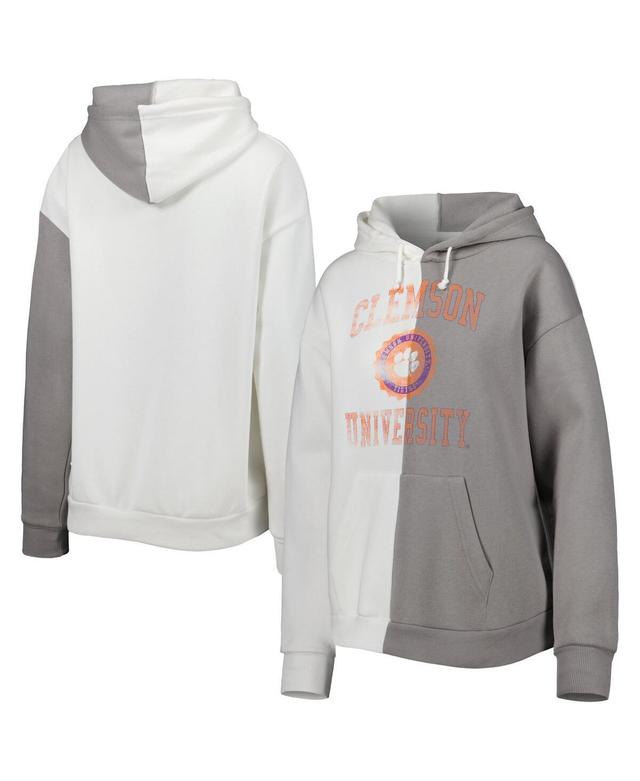 Gameday Couture Womens Gray/White Clemson Tigers Split Pullover Hoodie - White Product Image