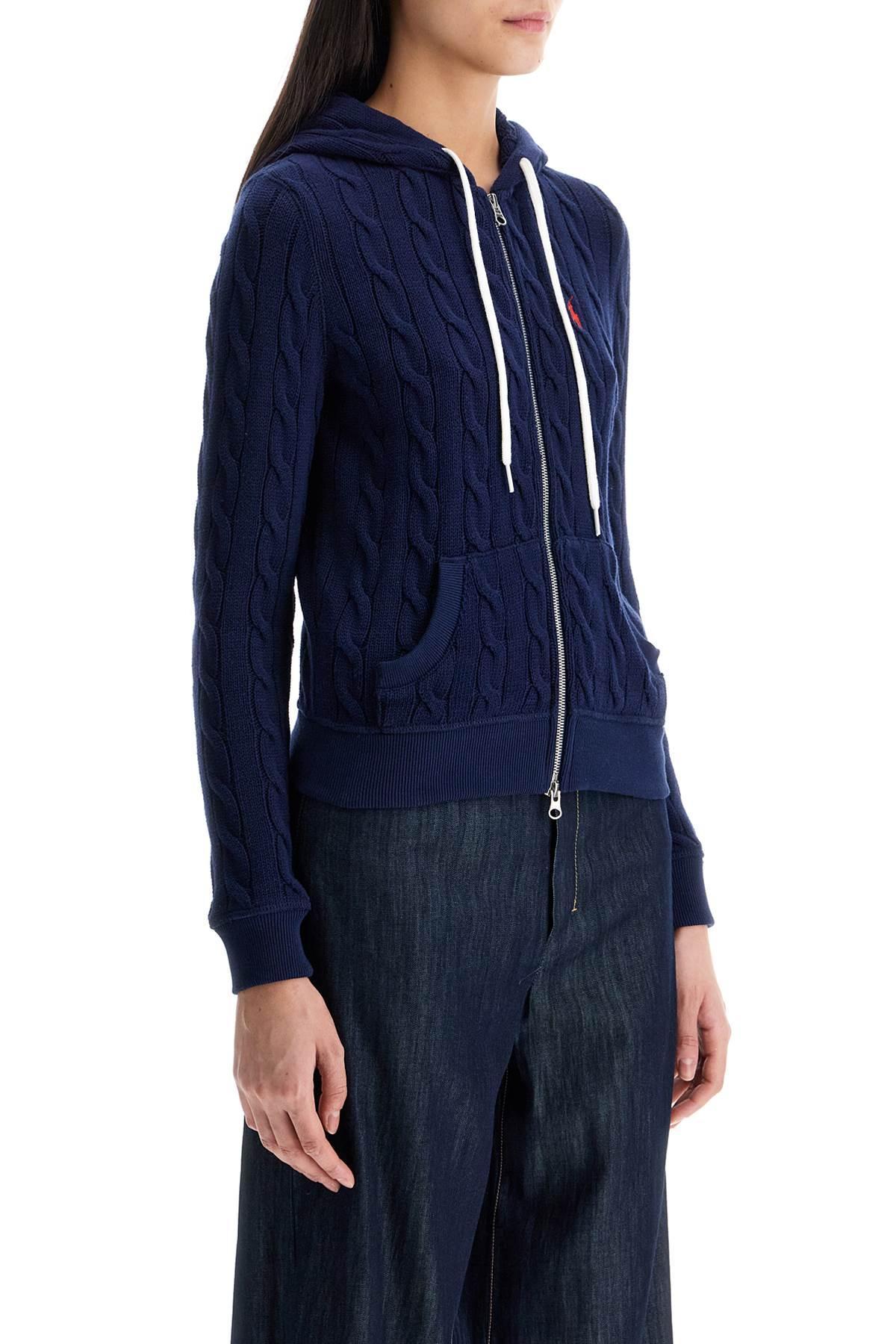 POLO RALPH LAUREN Navy Blue Slim Fit Zip Hoodie Cardigan In Newport Navy (blue) Product Image