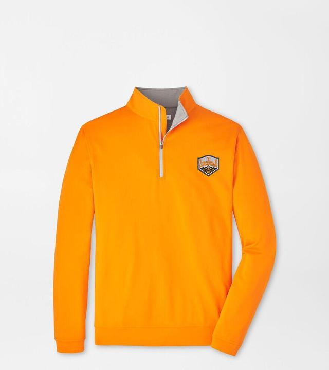 Peter Millar Mens Tennessee Perth Performance Quarter-Zip | Color: Orange | Size: M Product Image