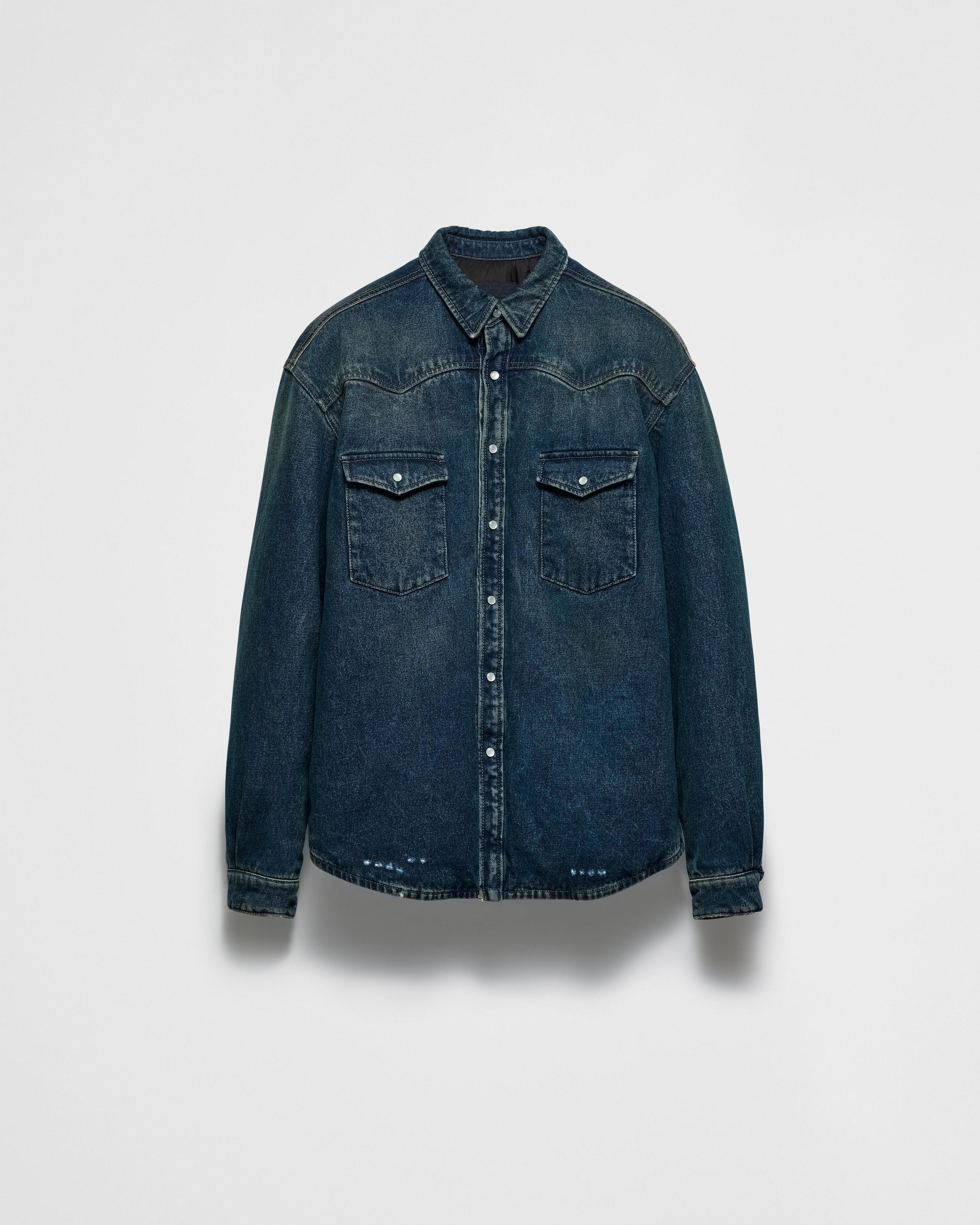 Padded denim shirt Product Image