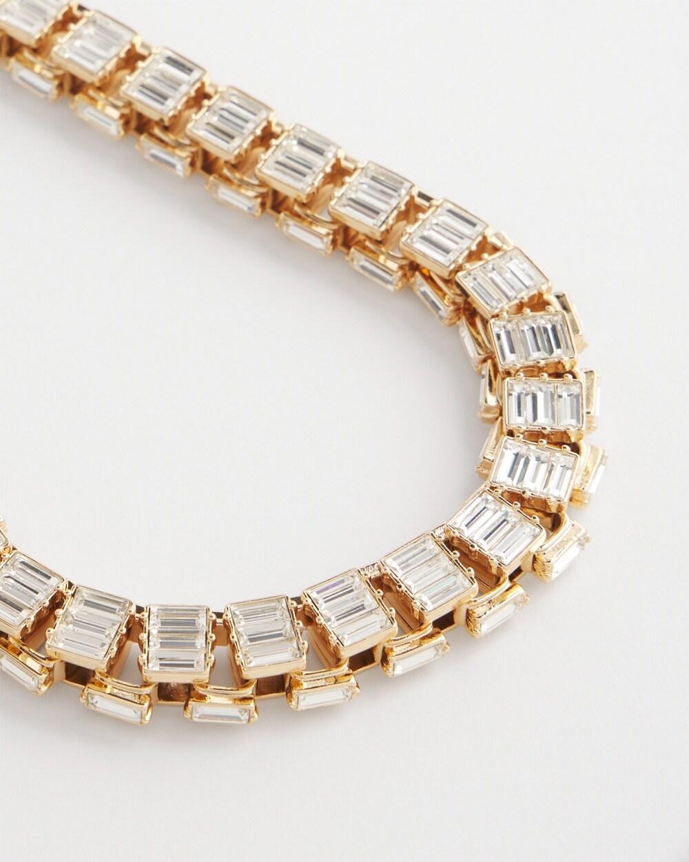 Gold Tone Baguette Collar Necklace Product Image