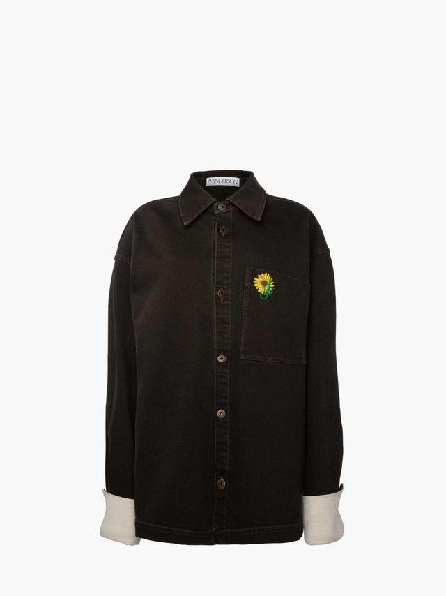 OVERSIZED DENIM SHIRT in green | JW Anderson US  Product Image