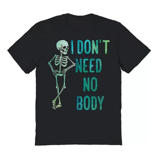 Mens No Body Skeleton Halloween Graphic Tee Product Image