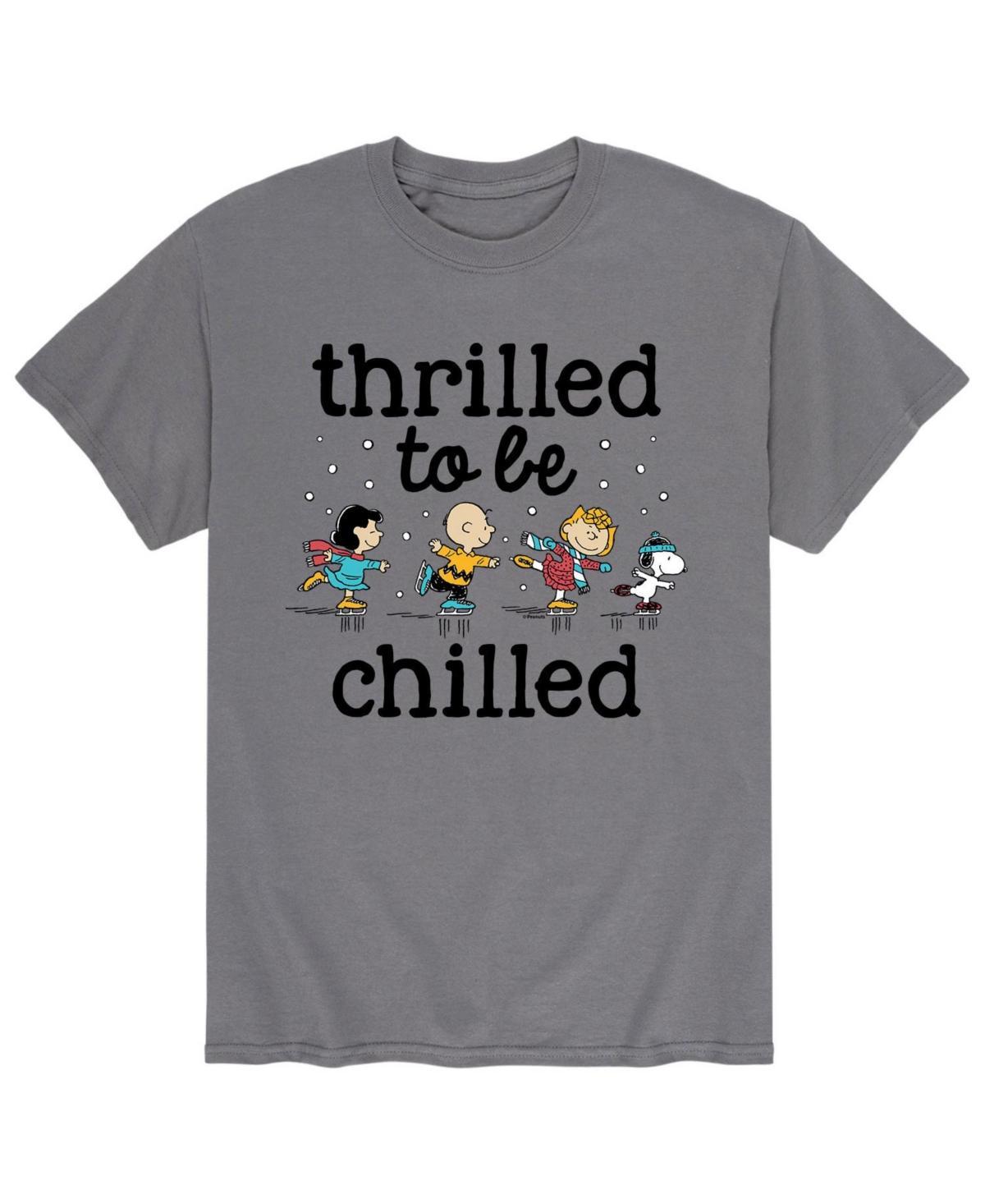 Mens Peanuts Thrilled To Be Chilled Skating Tee Grey Product Image