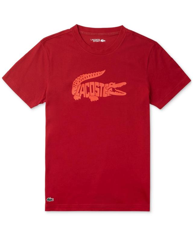 Lacoste Mens Short Sleeve Crewneck Logo Graphic Tech T-Shirt - Is7 Ora Product Image