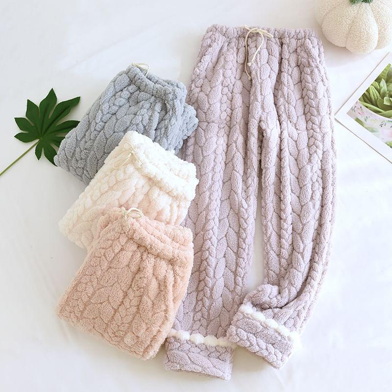 Maternity Drawstring Waist Fleece Lounge Pants Product Image