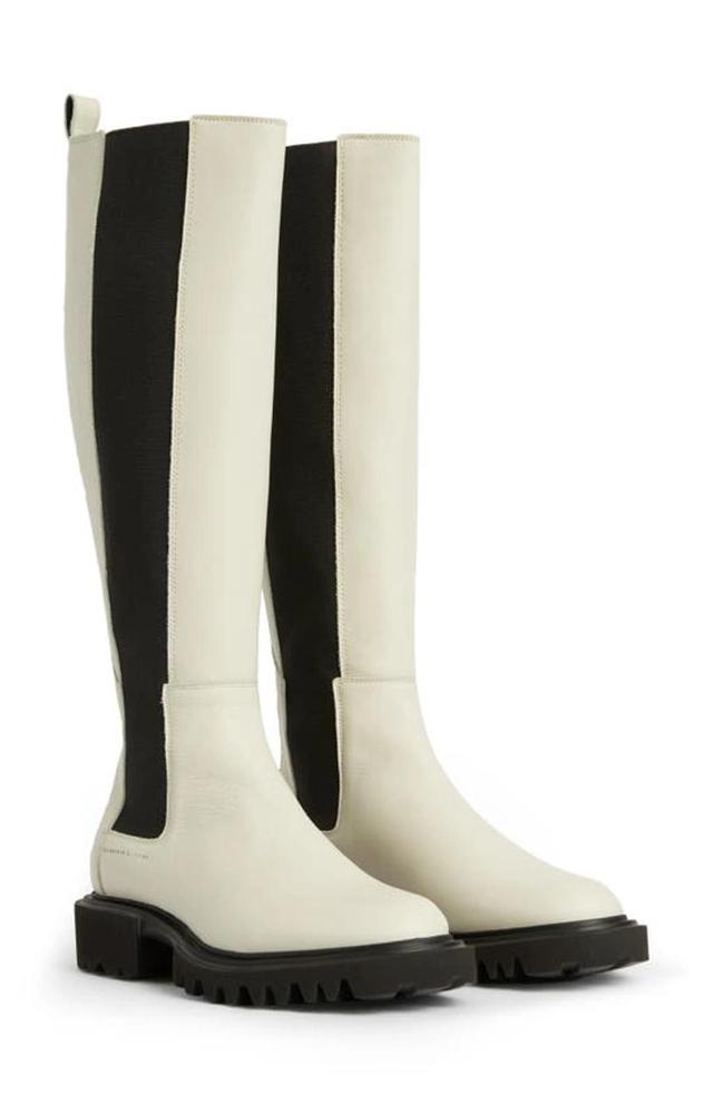 Maeve Knee High Boot In Stone White Product Image