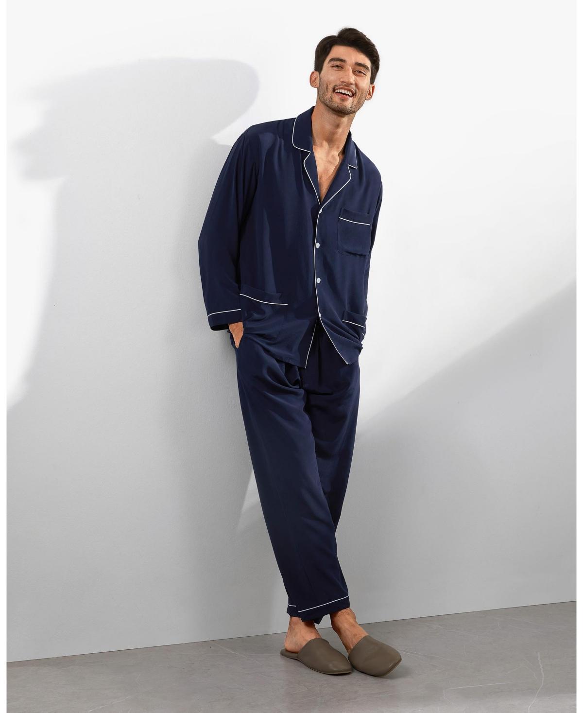 Lilysilk Mens Silk Pajama Set With Lapel Collar for Men Product Image