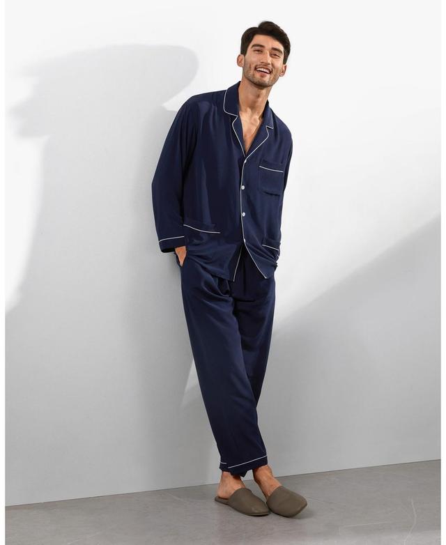 Lilysilk Mens Silk Pajama Set With Lapel Collar for Men Product Image