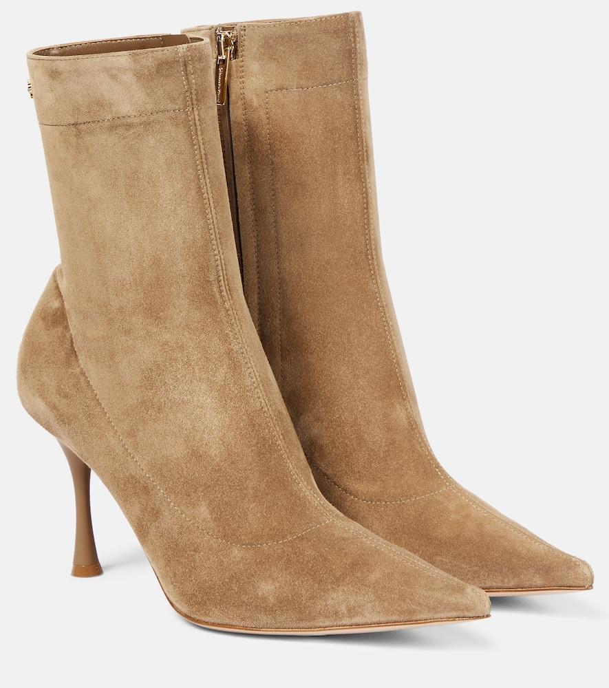 Camoscio Suede Ankle Boots In Camel Product Image