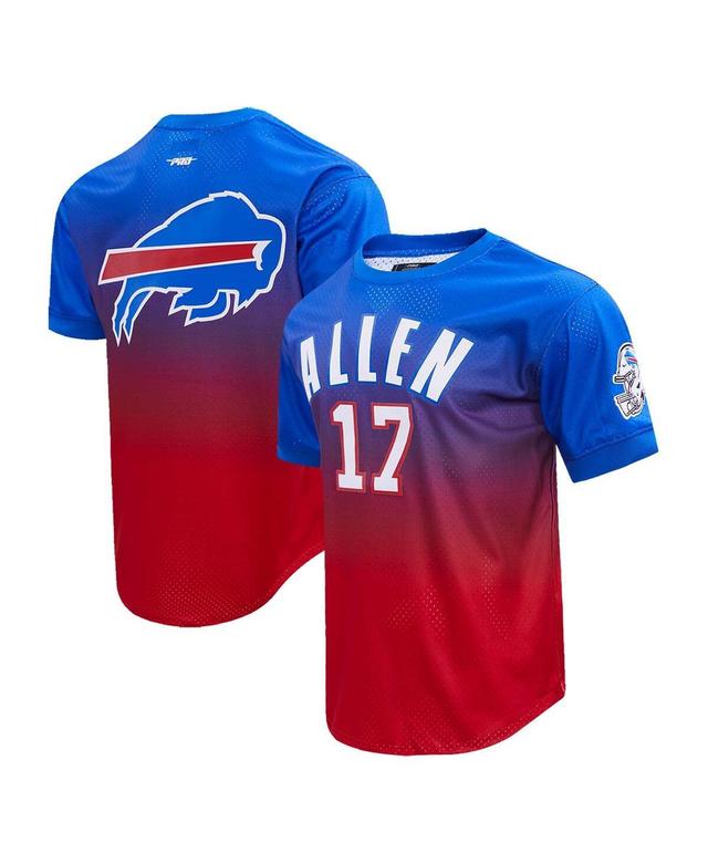 Mens Pro Standard Josh Allen Royal Buffalo Bills Player Name and Number Ombre Mesh T-shirt Product Image