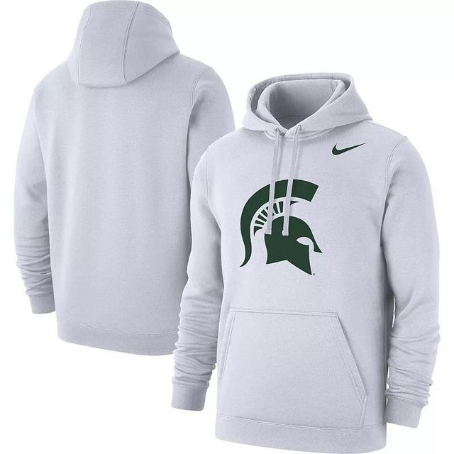 Mens Nike White Michigan State Spartans Logo Club Pullover Hoodie Product Image