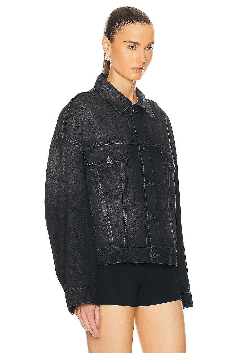 GRLFRND Christi Oversized Denim Jacket in Black Product Image