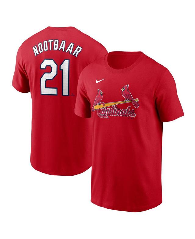 Mens Nike Lars Nootbaar Red St. Louis Cardinals Home Fuse Name and Number T-shirt Product Image