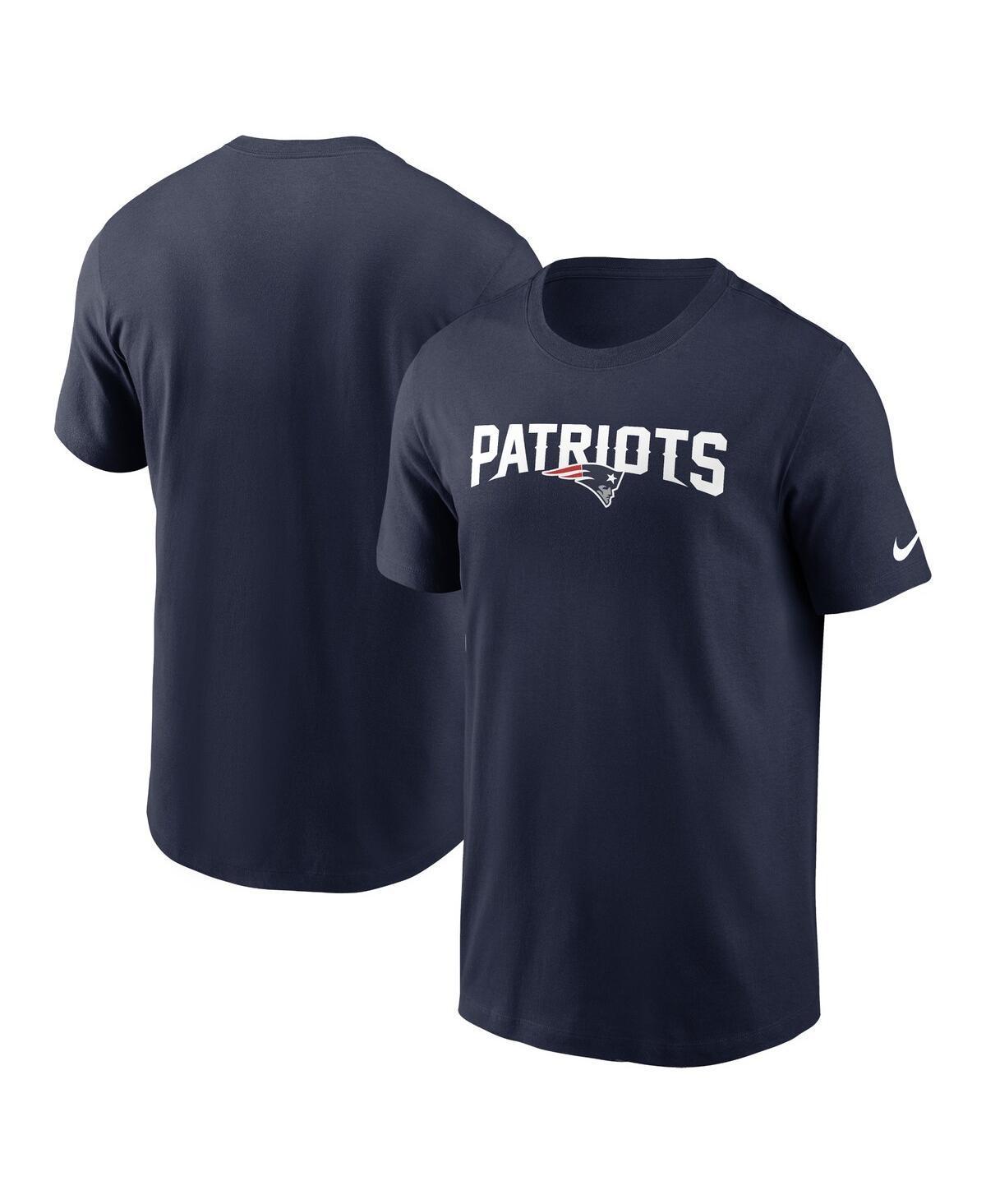 Nike Mens Navy New England Patriots Primetime Wordmark Essential T-Shirt Product Image