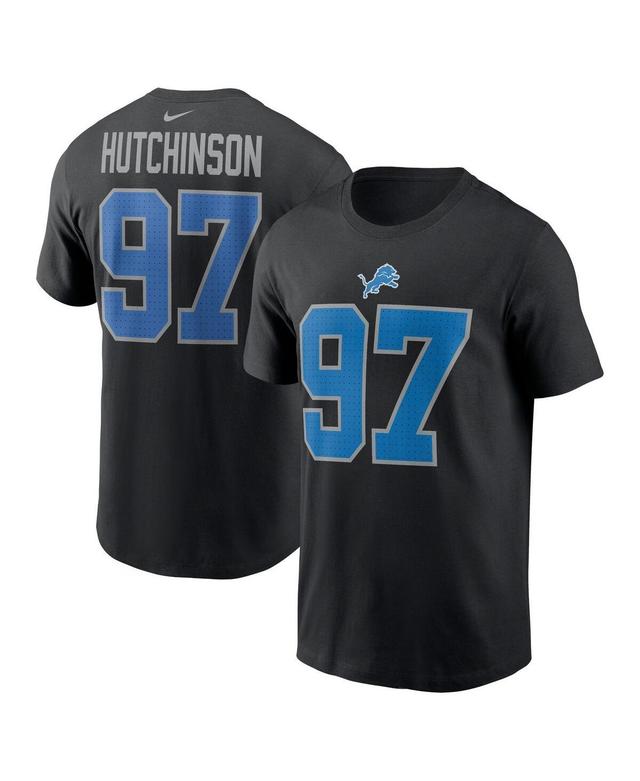 Nike Mens Aidan Hutchinson Black Detroit Lions Player Name Number T-Shirt Product Image