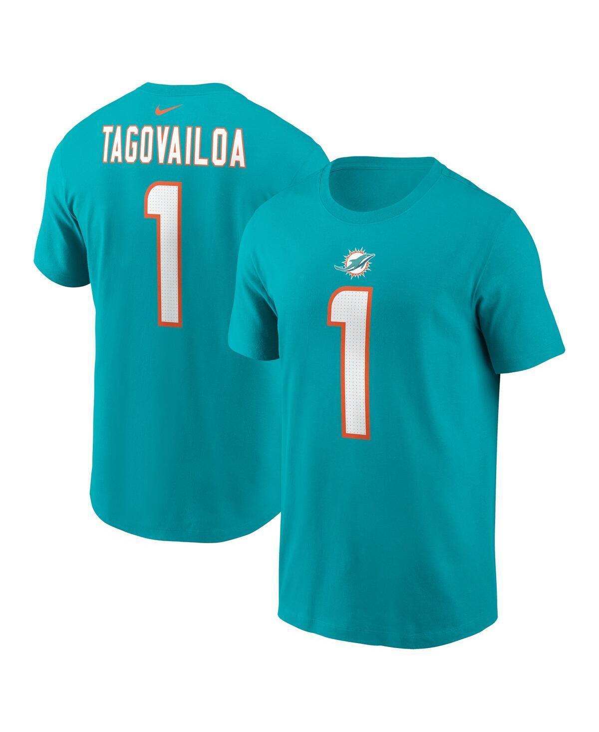 Mens Nike Tua Tagovailoa Aqua Miami Dolphins Player Name and Number T-shirt Product Image