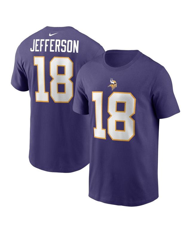 Mens Nike Justin Jefferson Purple Minnesota Vikings Classic Player Name and Number T-shirt Product Image