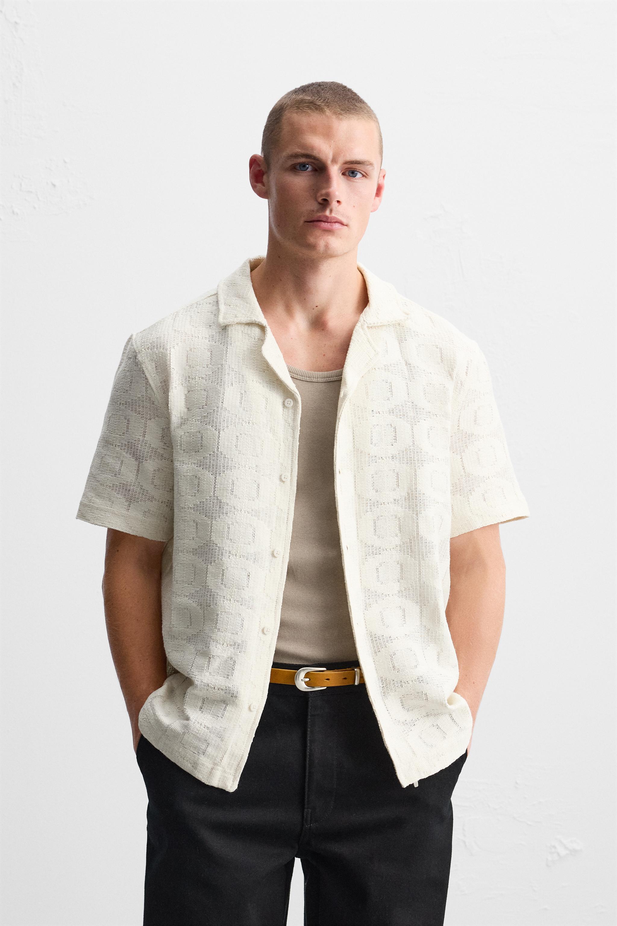 GEOMETRIC CROCHET SHIRT Product Image