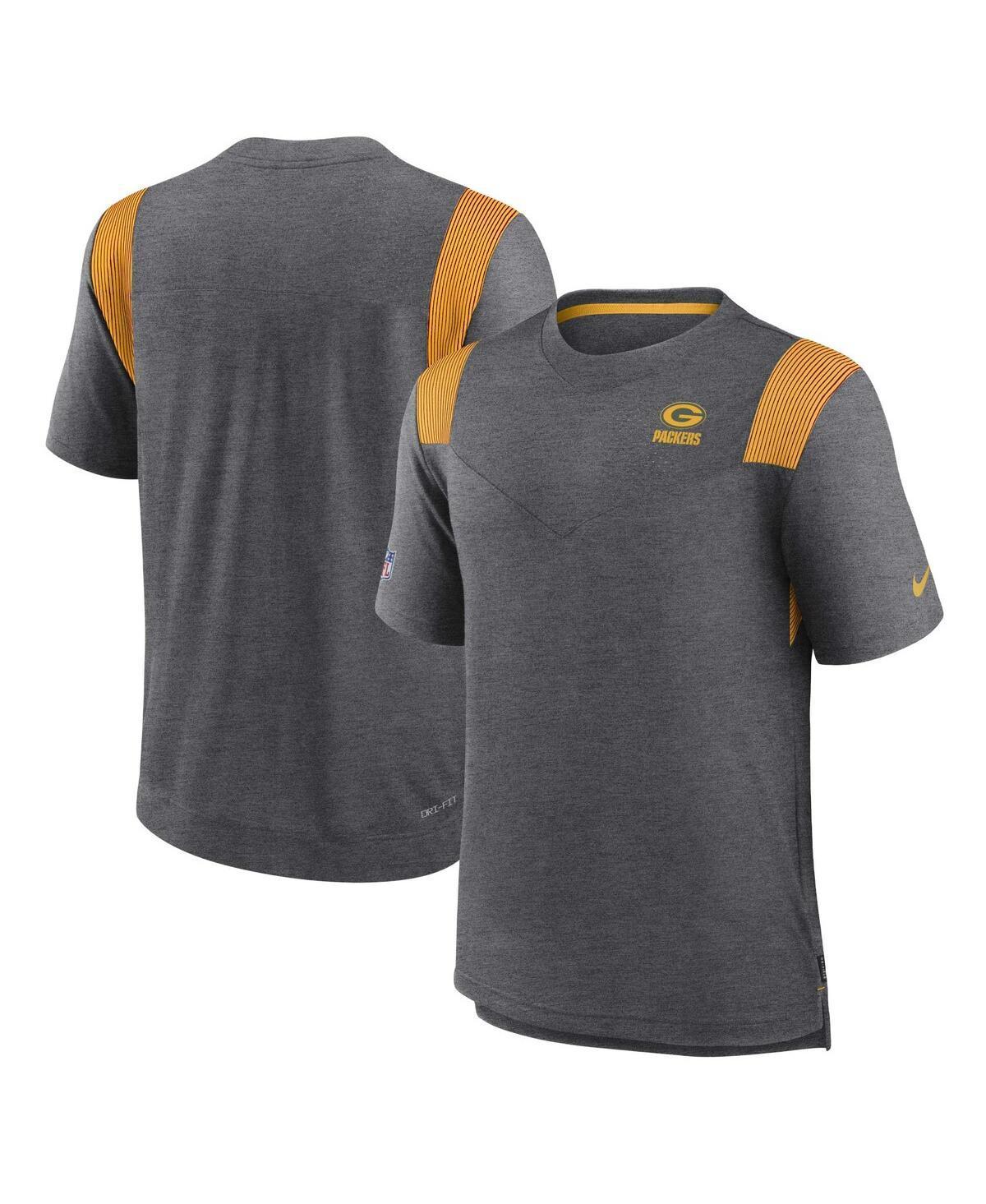 Mens Nike Heather Charcoal Green Bay Packers Sideline Tonal Logo Performance Player T-Shirt Product Image