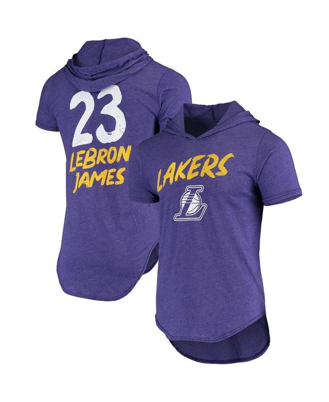 Mens Fanatics Branded LeBron James Heathered Los Angeles Lakers Hoodie Tri-Blend T-Shirt Product Image