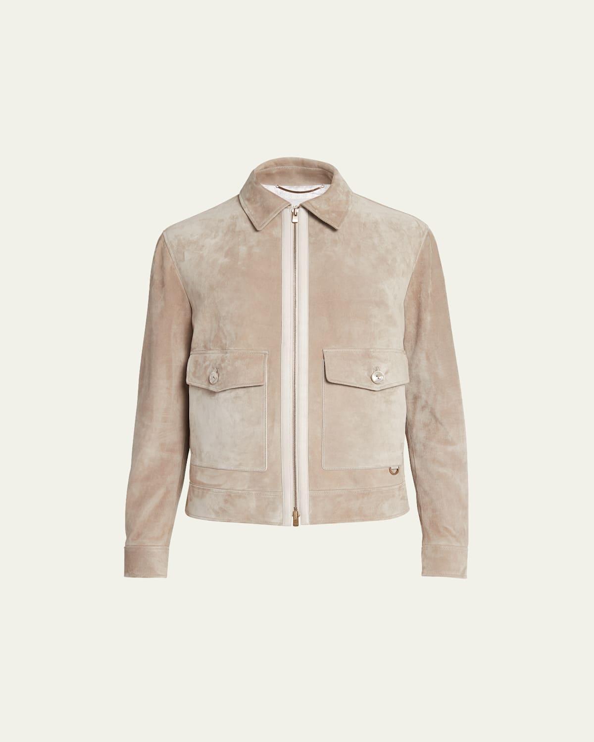 Mens Suede Full-Zip Blouson Jacket product image