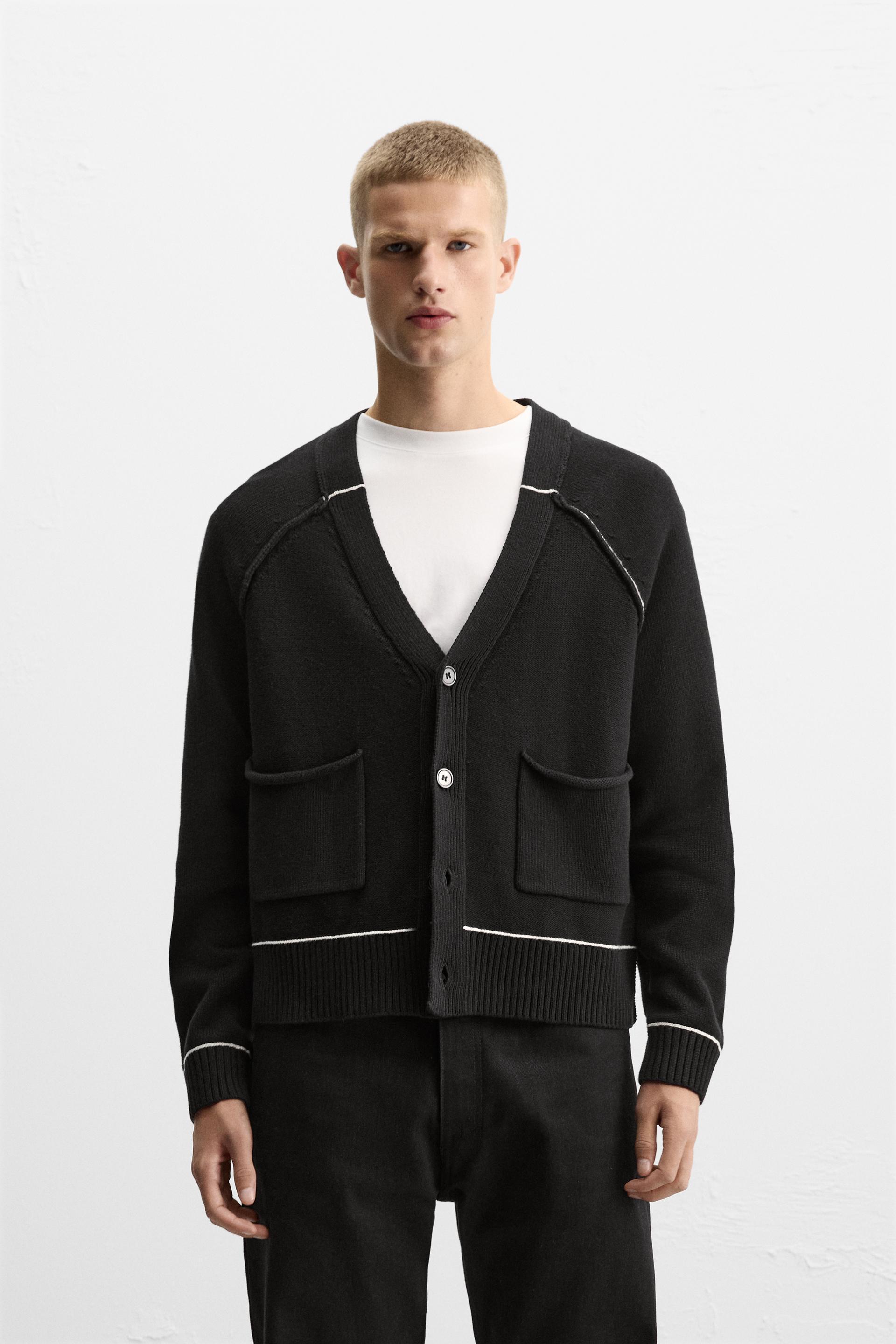 CONTRAST LINE CARDIGAN Product Image