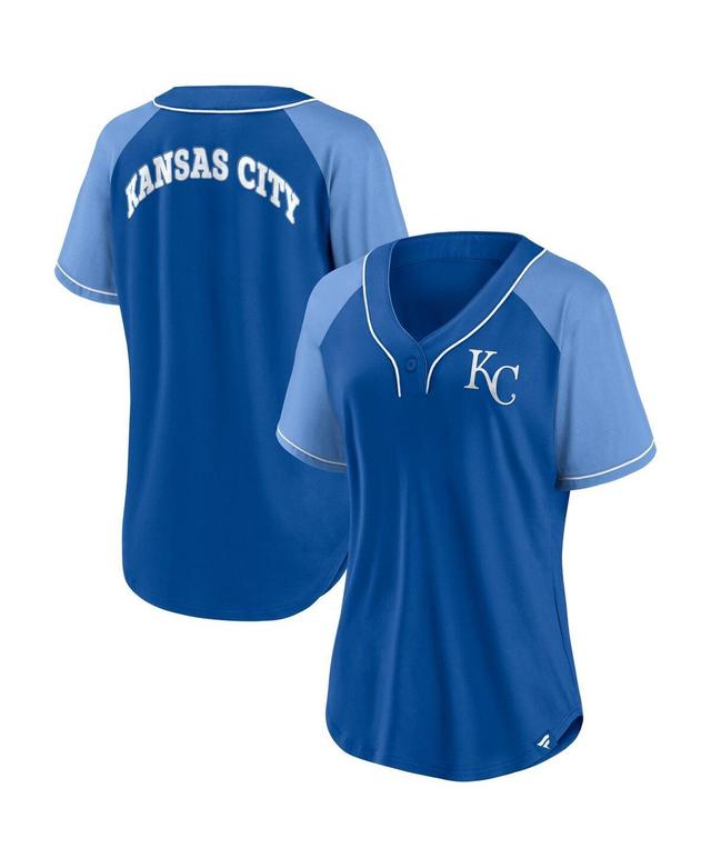 Womens Fanatics Royal Kansas City Royals Ultimate Style Raglan V-Neck T-shirt Product Image