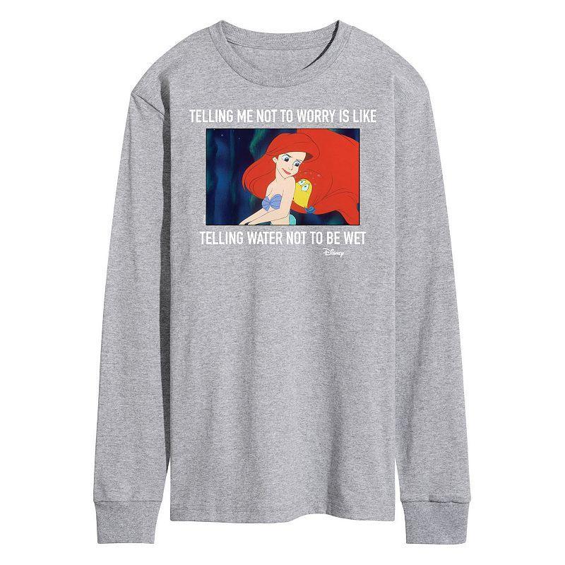 Disneys The Little Mermaid Mens Long Sleeve Tee Blue Product Image