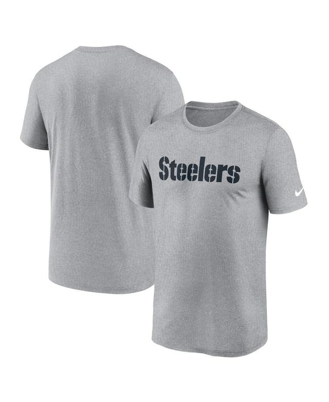 Nike Mens Heather Gray Pittsburgh Steelers Primetime Legend Wordmark Performance T-Shirt Product Image