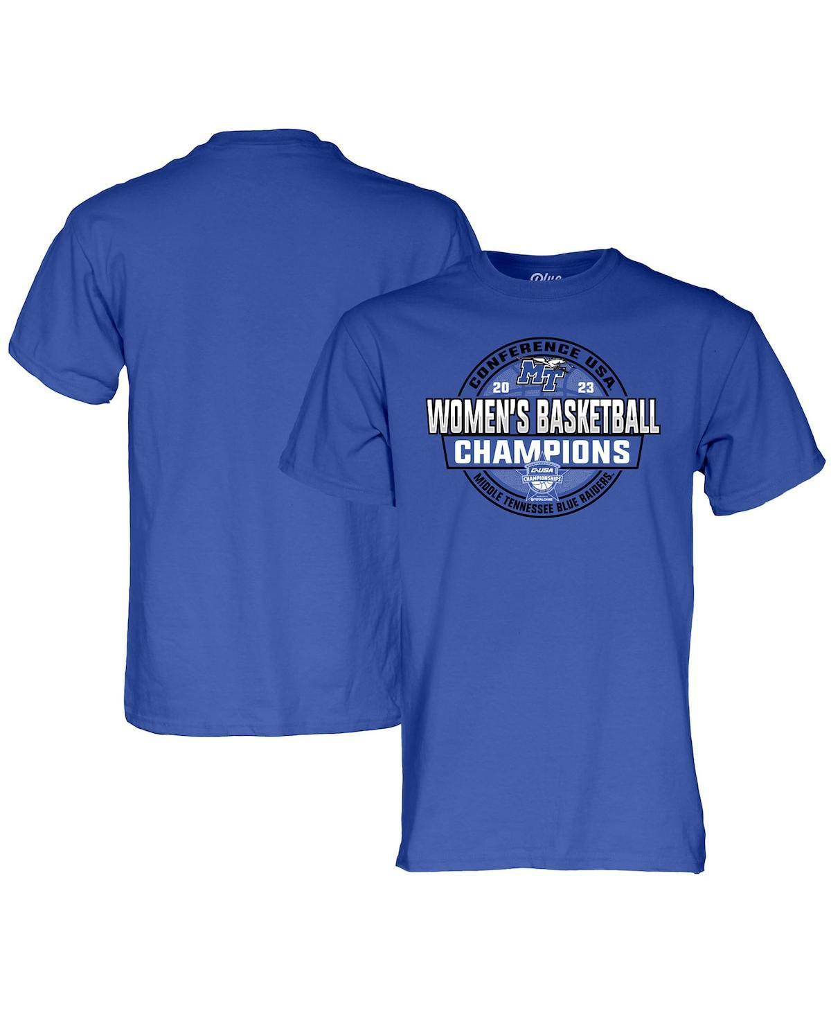 Mens Blue 84 Royal Middle Tennessee State Blue Raiders 2023 C-usa Womens Basketball Conference Tournament Champions Locker Room T-shirt product image