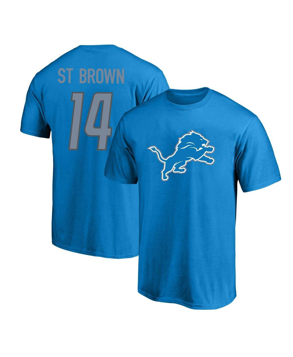 Mens Fanatics Amon-Ra St. Brown Blue Detroit Lions Big and Tall Player Name and Number T-shirt Product Image