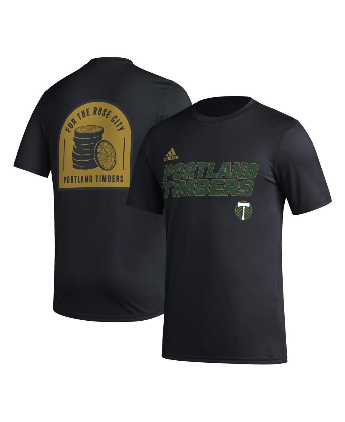 Mens adidas Black Portland Timbers Team Jersey Hook Aeroready T-shirt Product Image