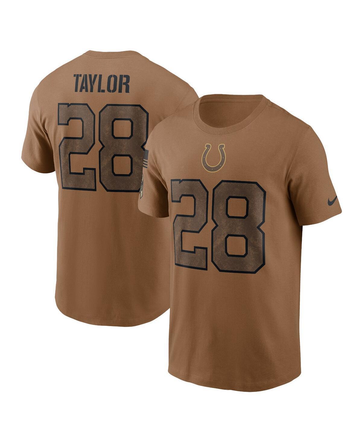 Mens Nike Jonathan Taylor Brown Distressed Indianapolis Colts 2023 Salute To Service Name and Number T-shirt Product Image