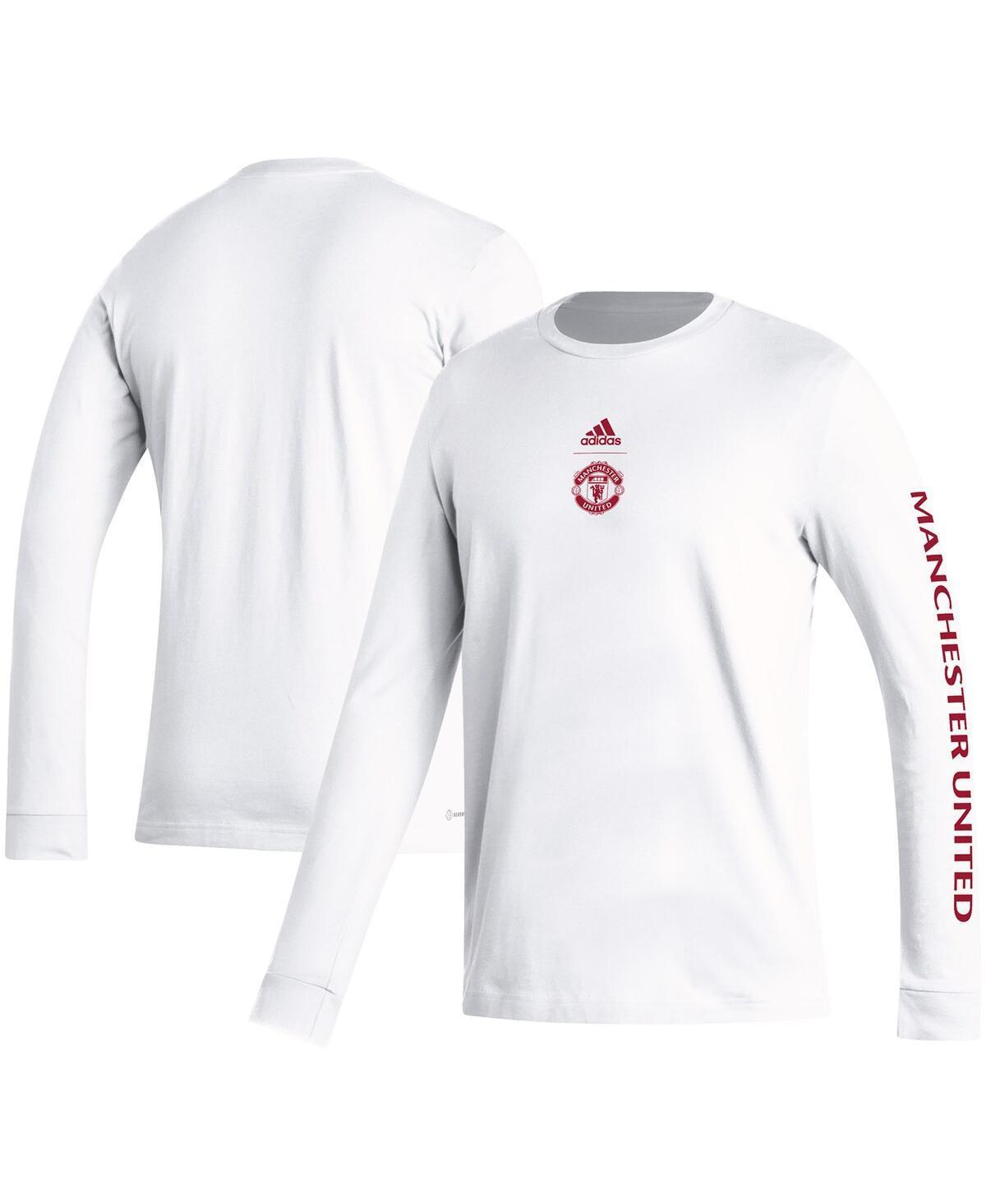 Mens adidas Manchester United Team Crest Long Sleeve T-Shirt Product Image