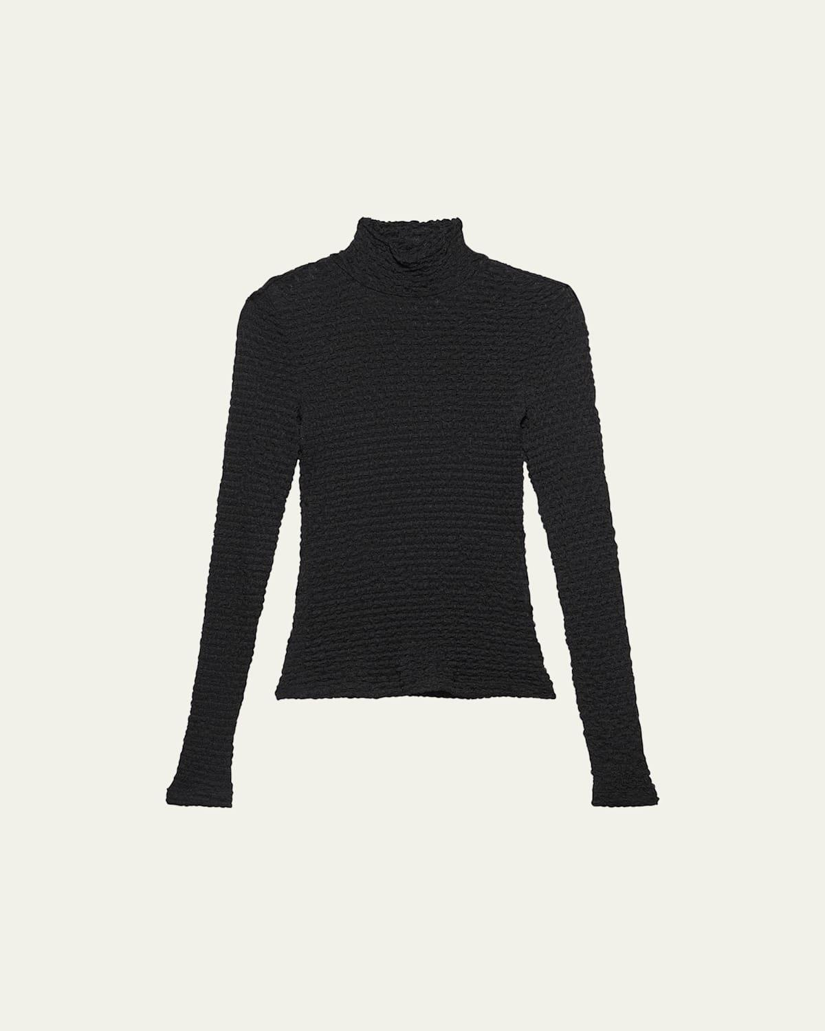 Womens Lace Mesh Turtleneck Blouse Product Image