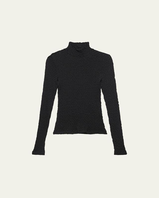 Womens Lace Mesh Turtleneck Blouse Product Image