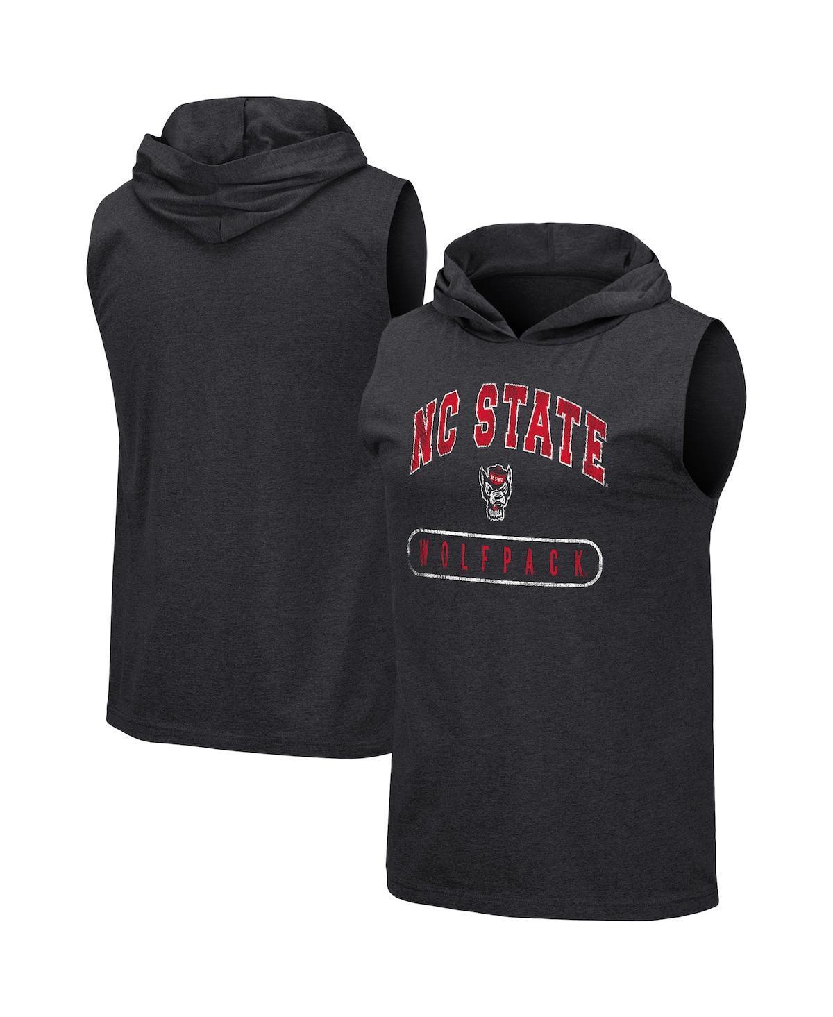 Mens Colosseum Heathered Black Nc State Wolfpack Varsity Team Hoodie Tank Top Product Image