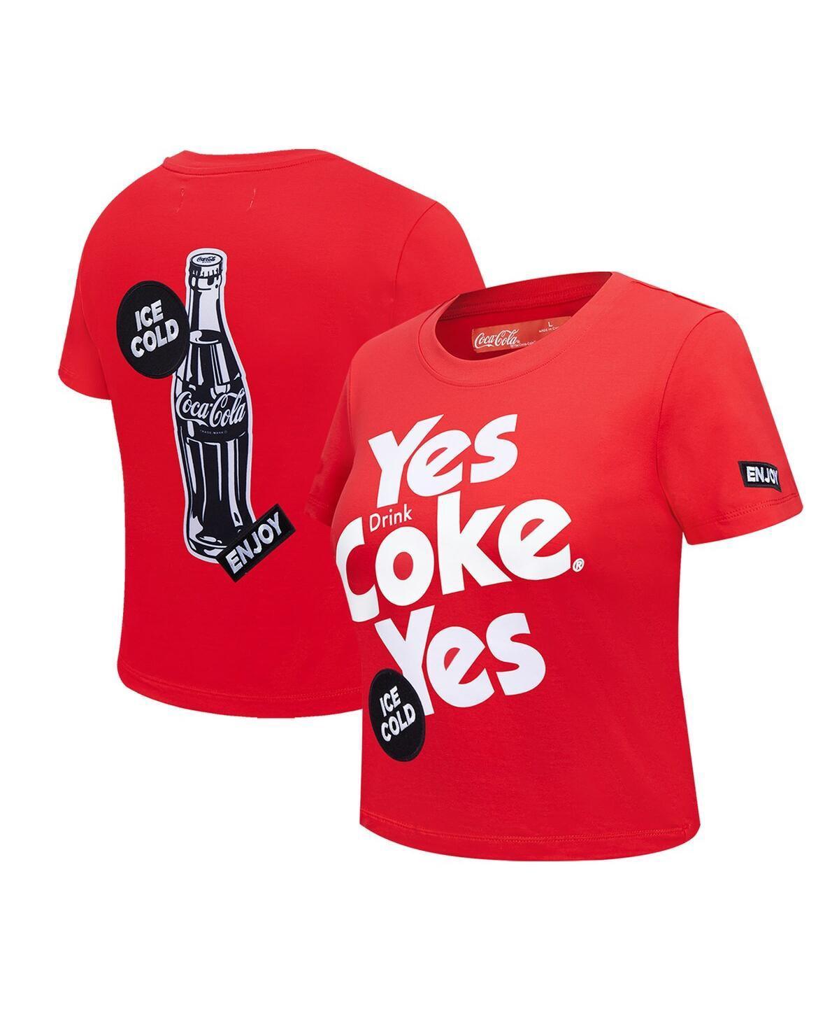 Freeze Max Womens Red Coca-Cola Yes Coke Yes Baby Doll Cropped T-Shirt Product Image